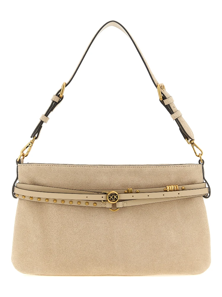 Beige Cowhide Shoulder Bag