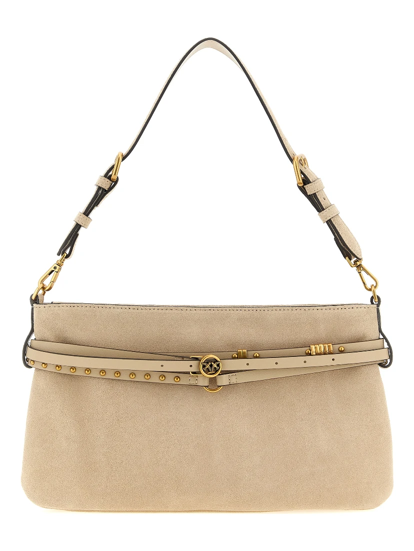 Beige Cowhide Shoulder Bag