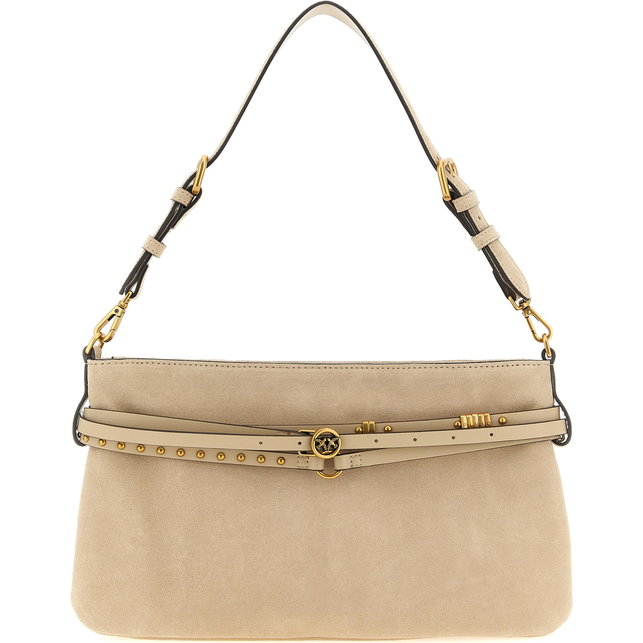 Beige Cowhide Shoulder Bag