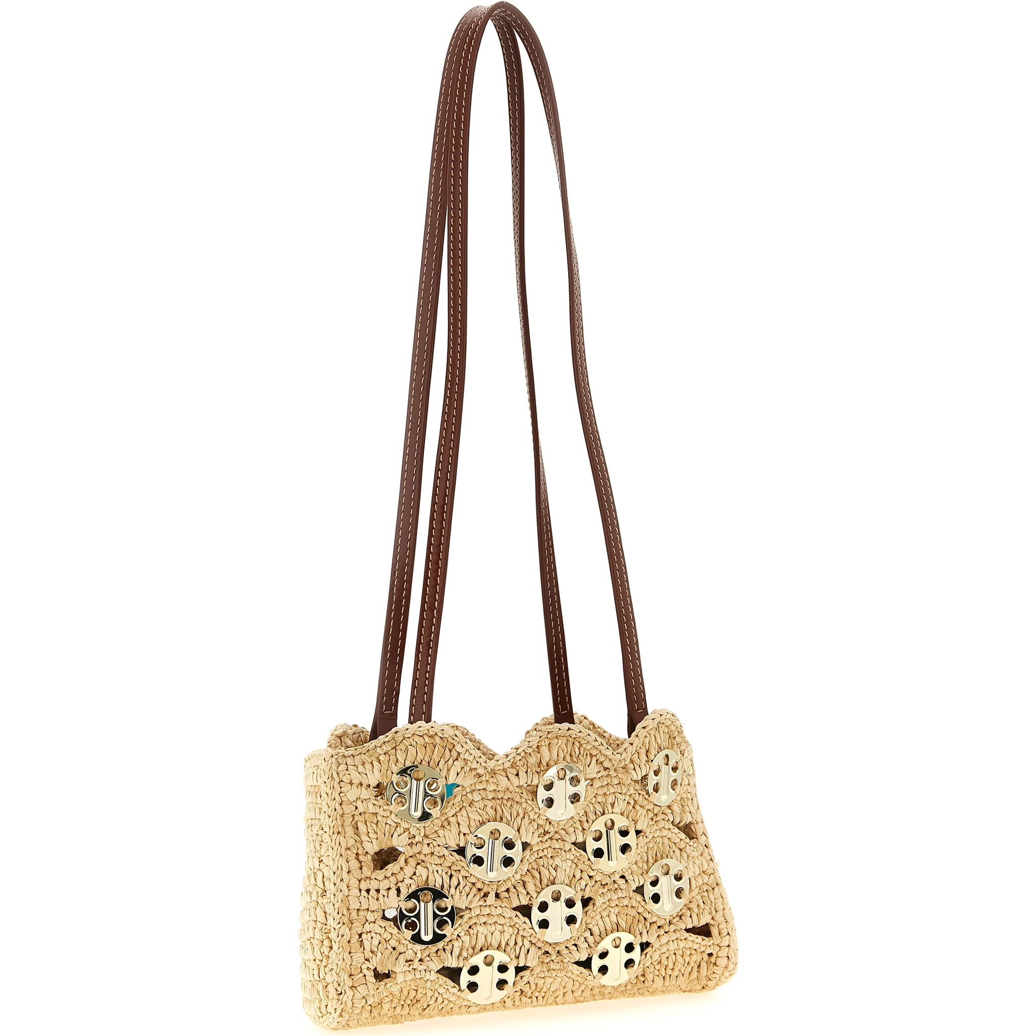 Beige Ramie Shoulder Bag