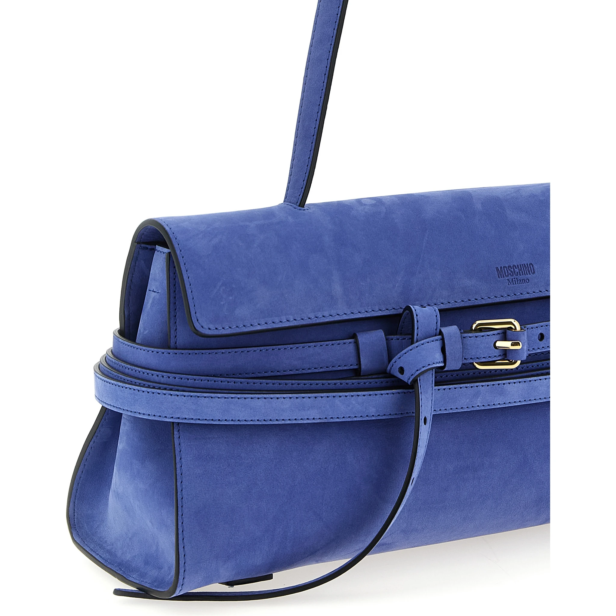 Blue Calfskin Shoulder Bag