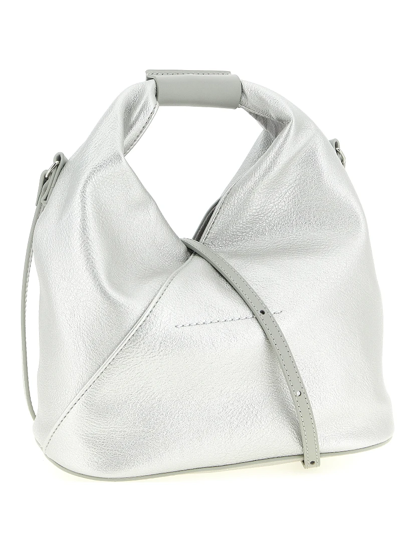 Silver Polyethylene Crossbody Bag
