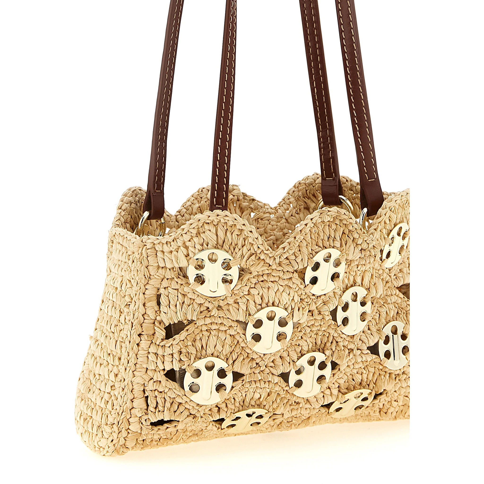 Beige Ramie Shoulder Bag