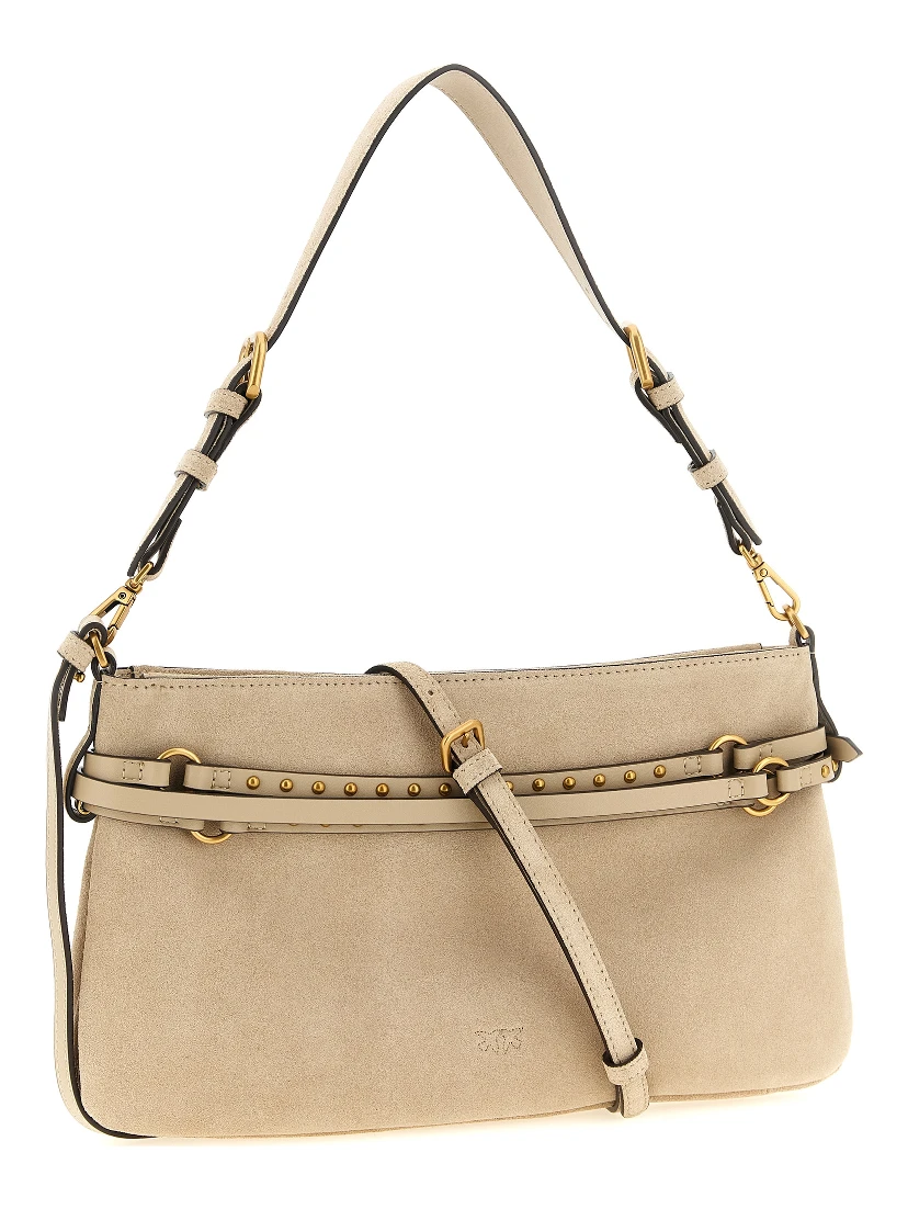 Beige Cowhide Shoulder Bag