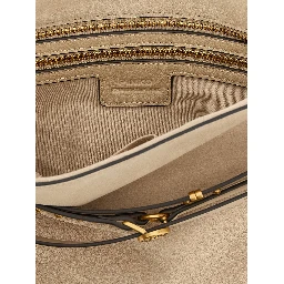 Beige Cowhide Shoulder Bag