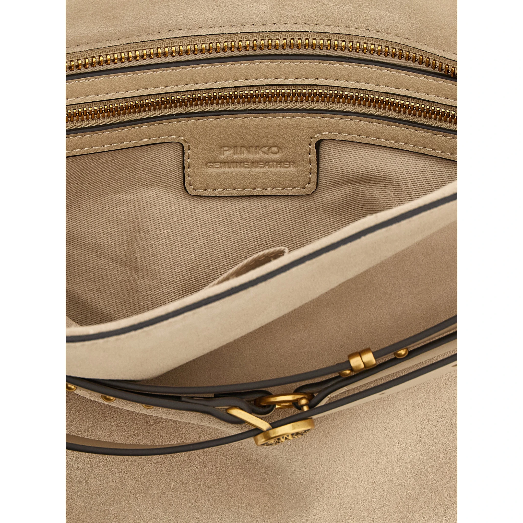 Beige Cowhide Shoulder Bag