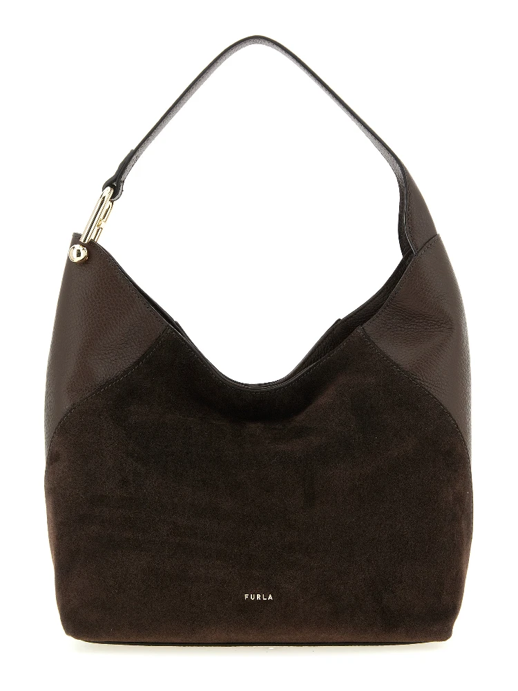 Brown Calfskin Shoulder Bag