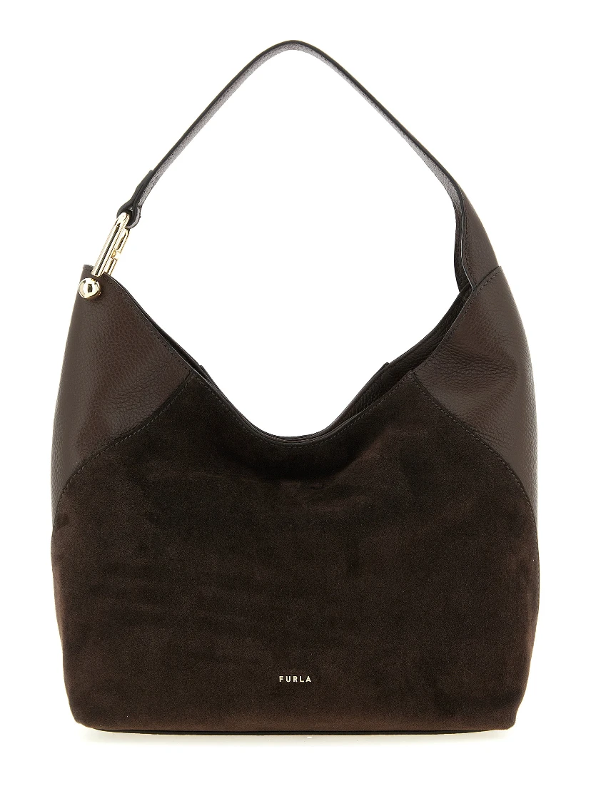 Brown Calfskin Shoulder Bag