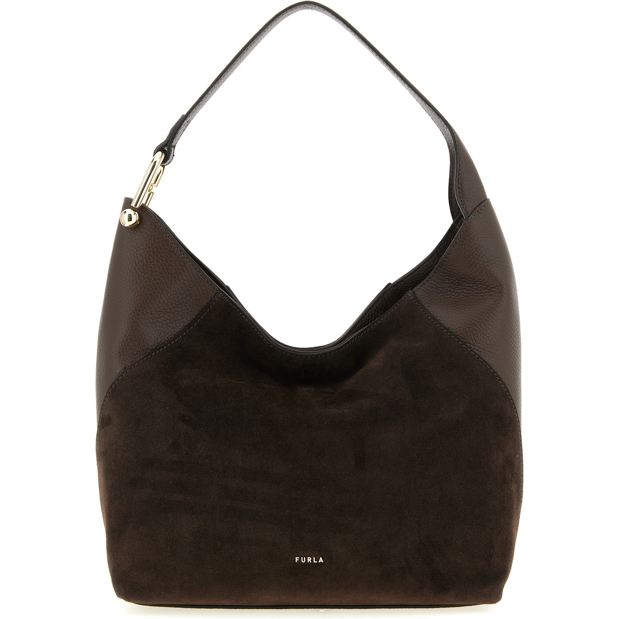 Brown Calfskin Shoulder Bag