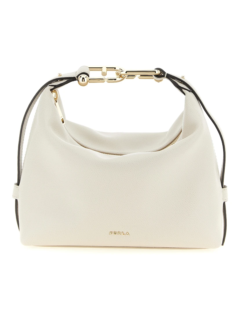 Beige Calfskin Shoulder Bag