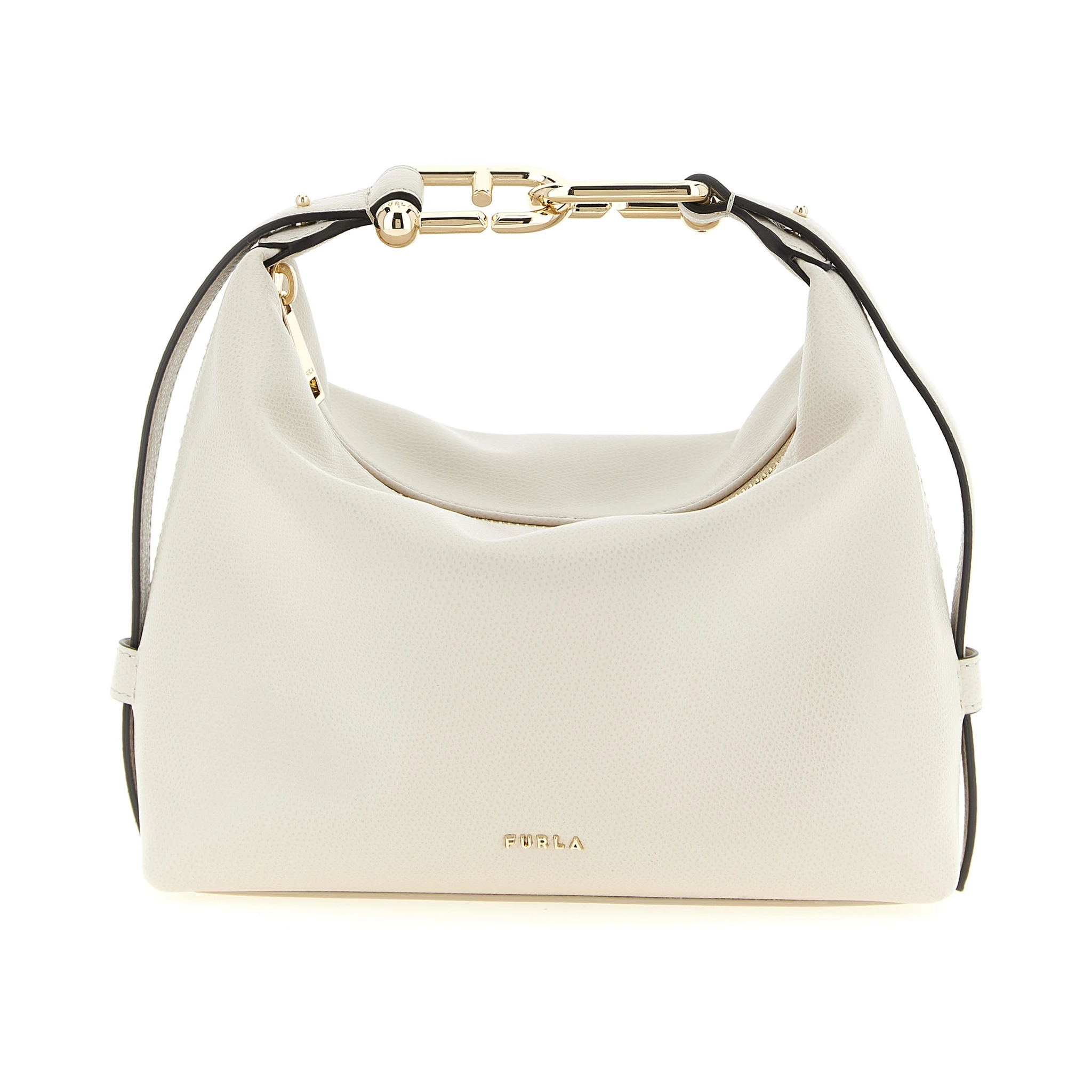 Beige Calfskin Shoulder Bag