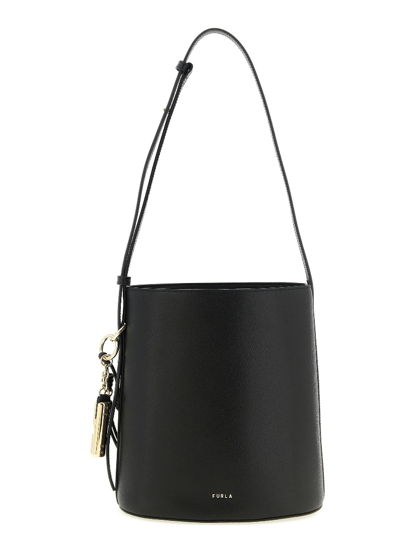 Black Calfskin Shoulder Bag