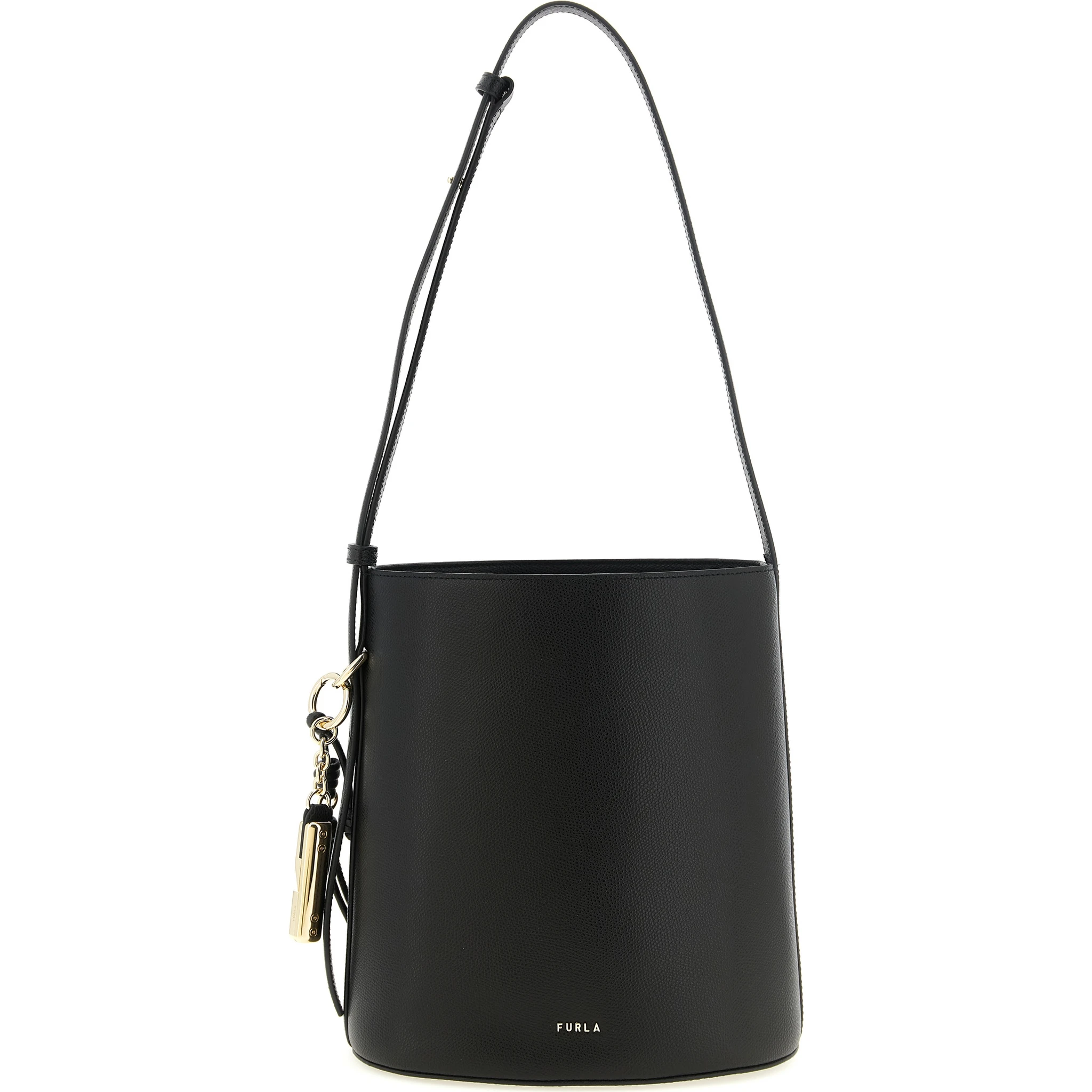 Black Calfskin Shoulder Bag