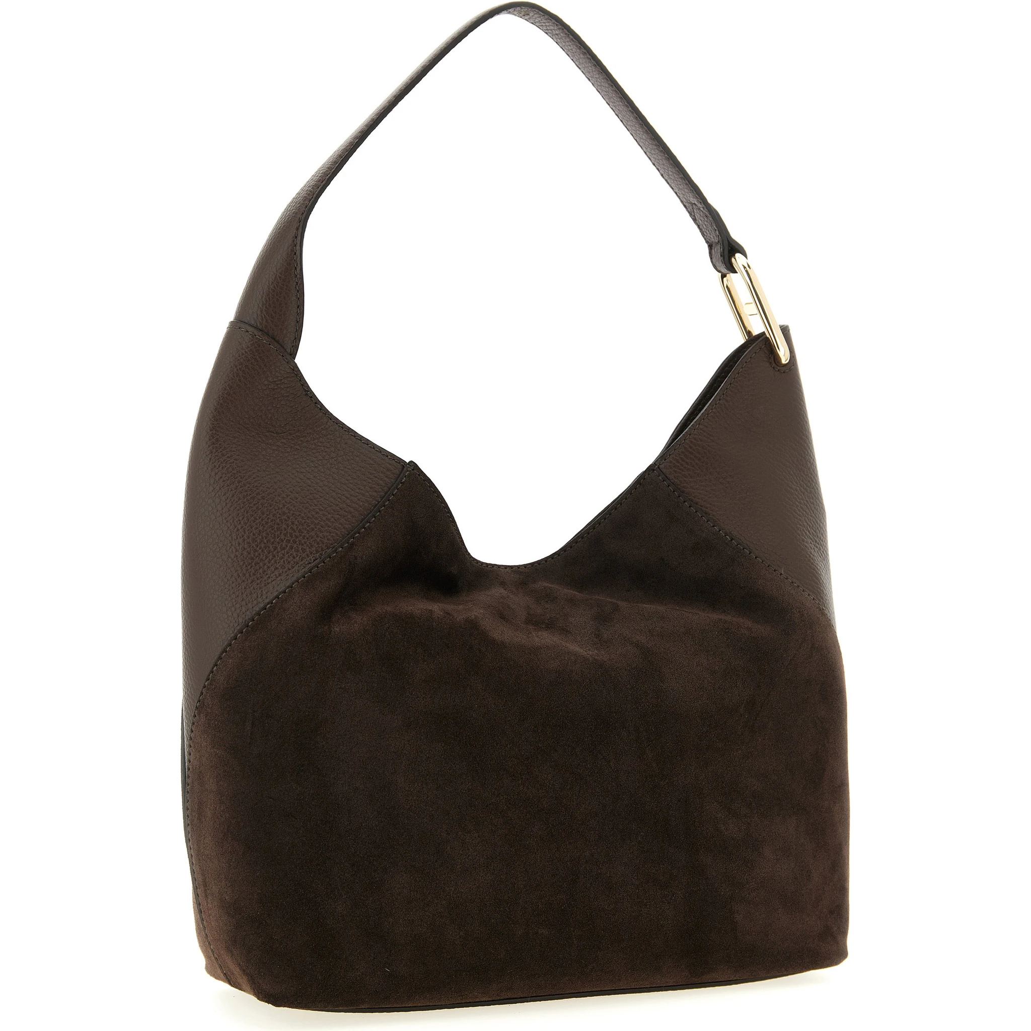 Brown Calfskin Shoulder Bag