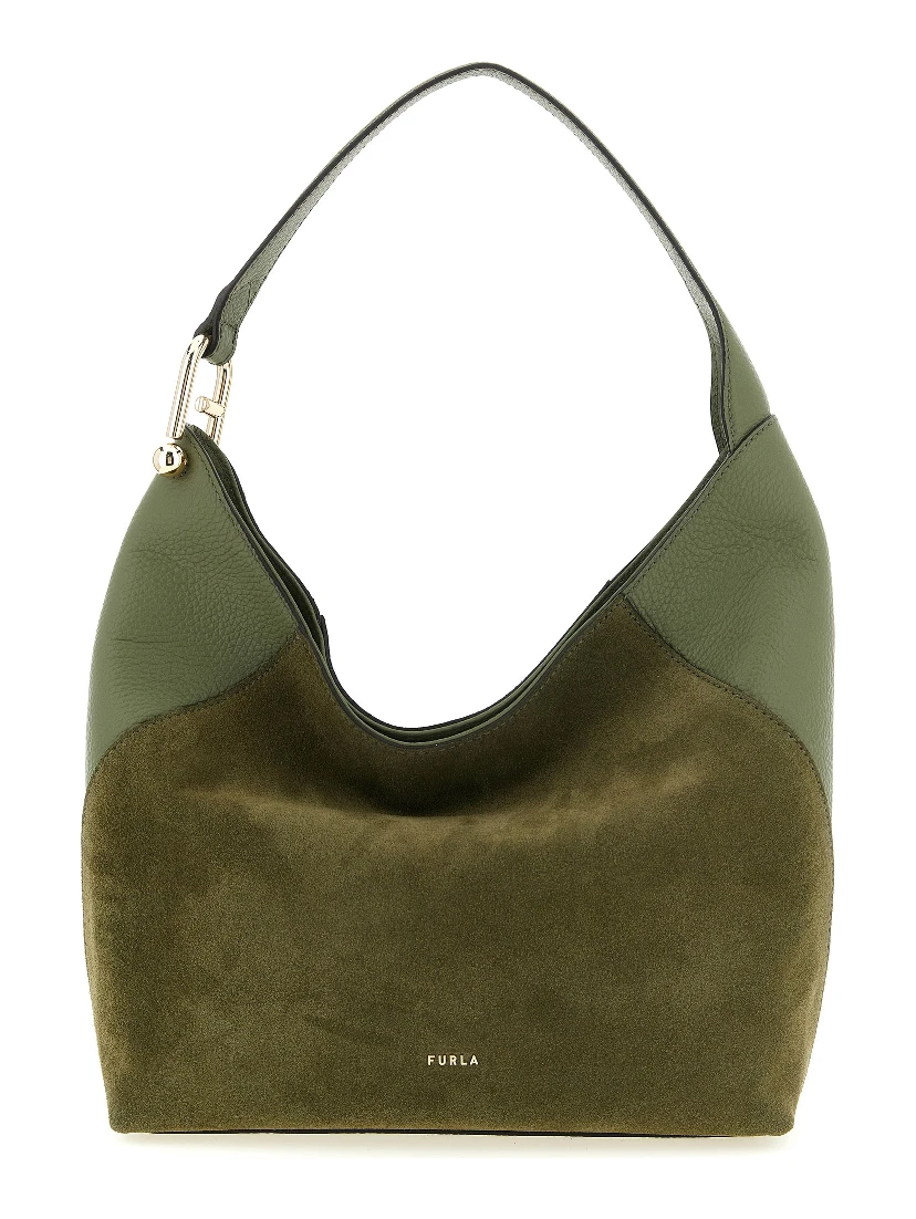 Bicolor Calfskin Shoulder Bag