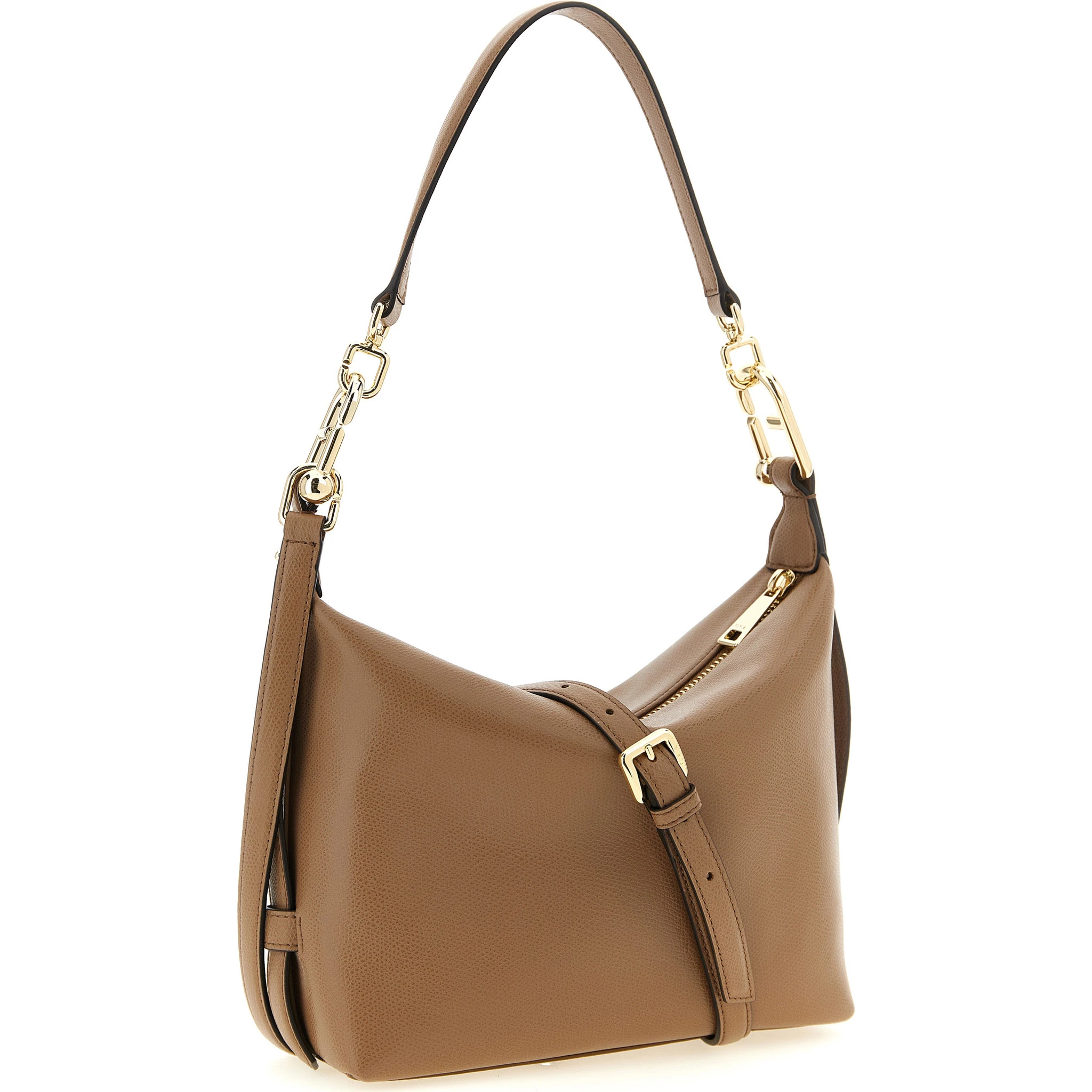 Beige Calfskin Shoulder Bag