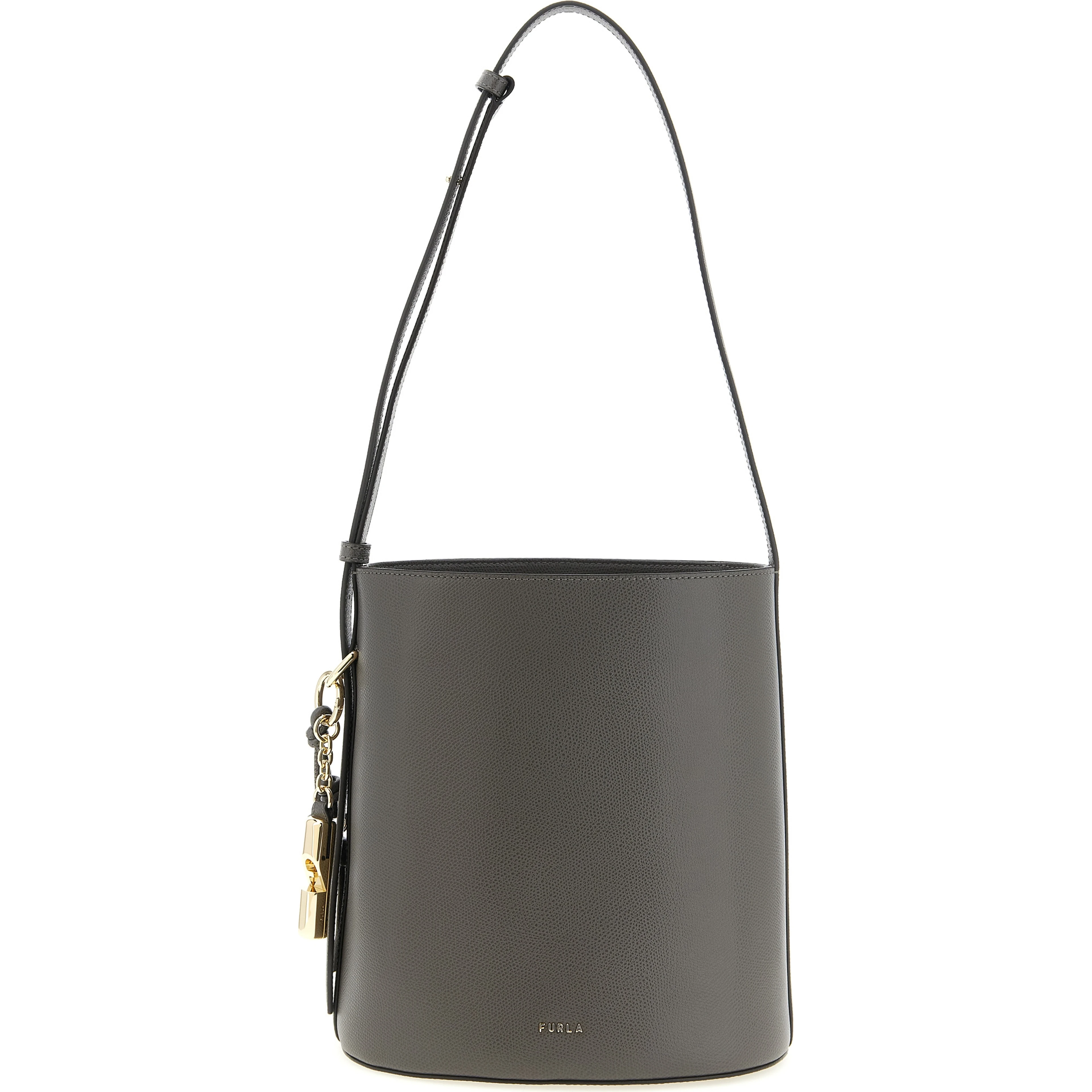 Gray Calfskin Shoulder Bag