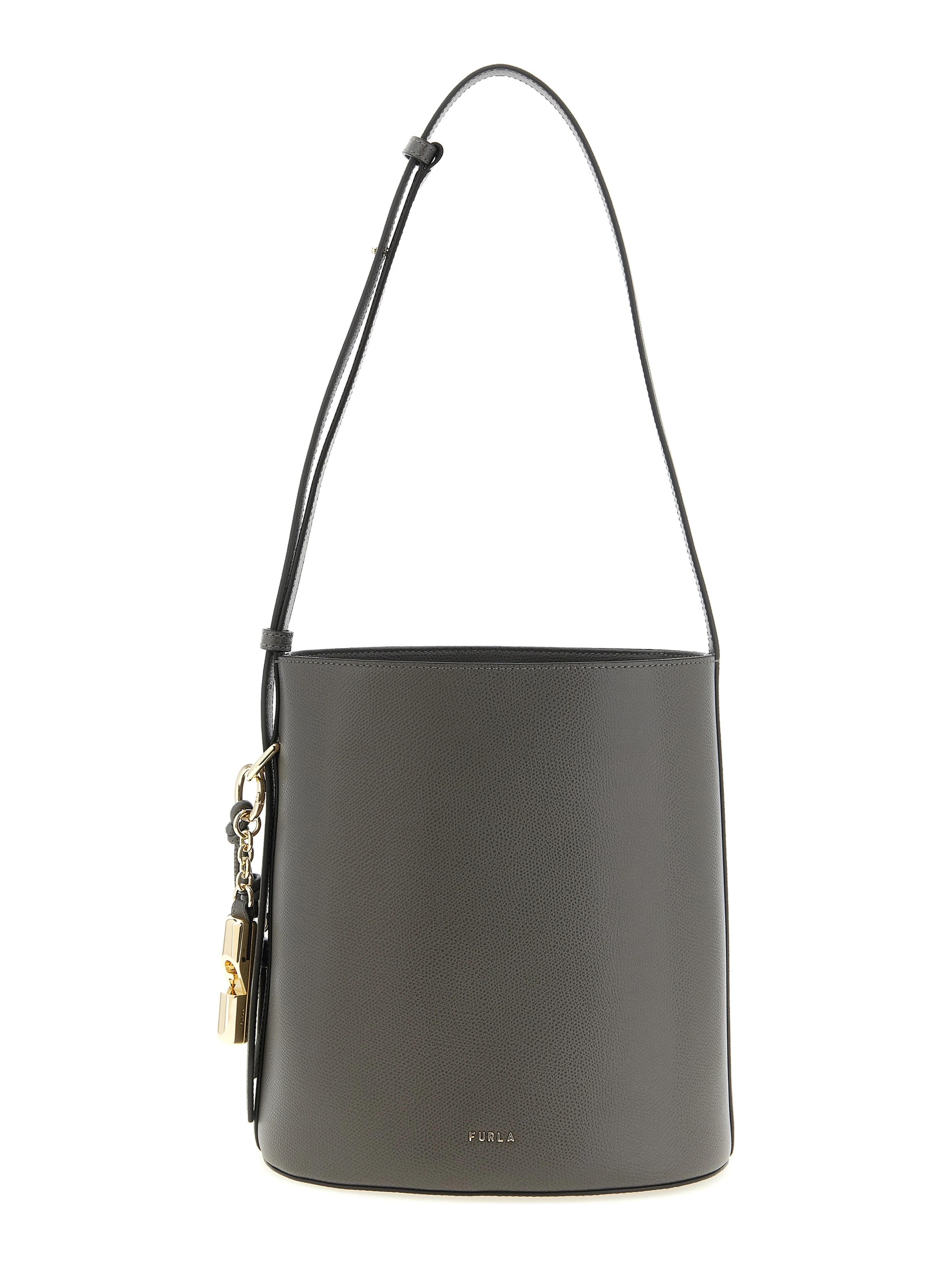 Gray Calfskin Shoulder Bag