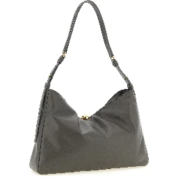 Gray Calfskin Shoulder Bag