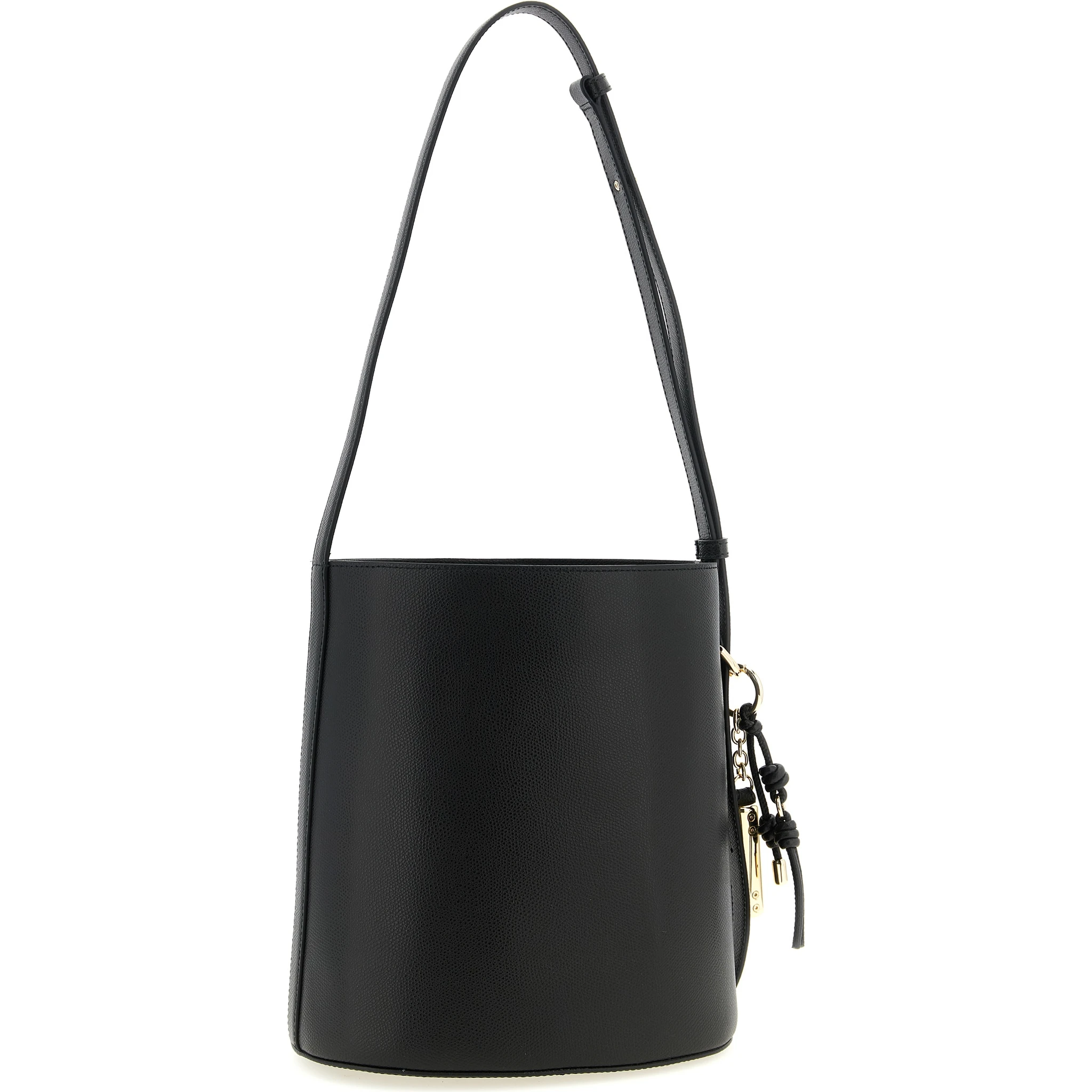 Black Calfskin Shoulder Bag