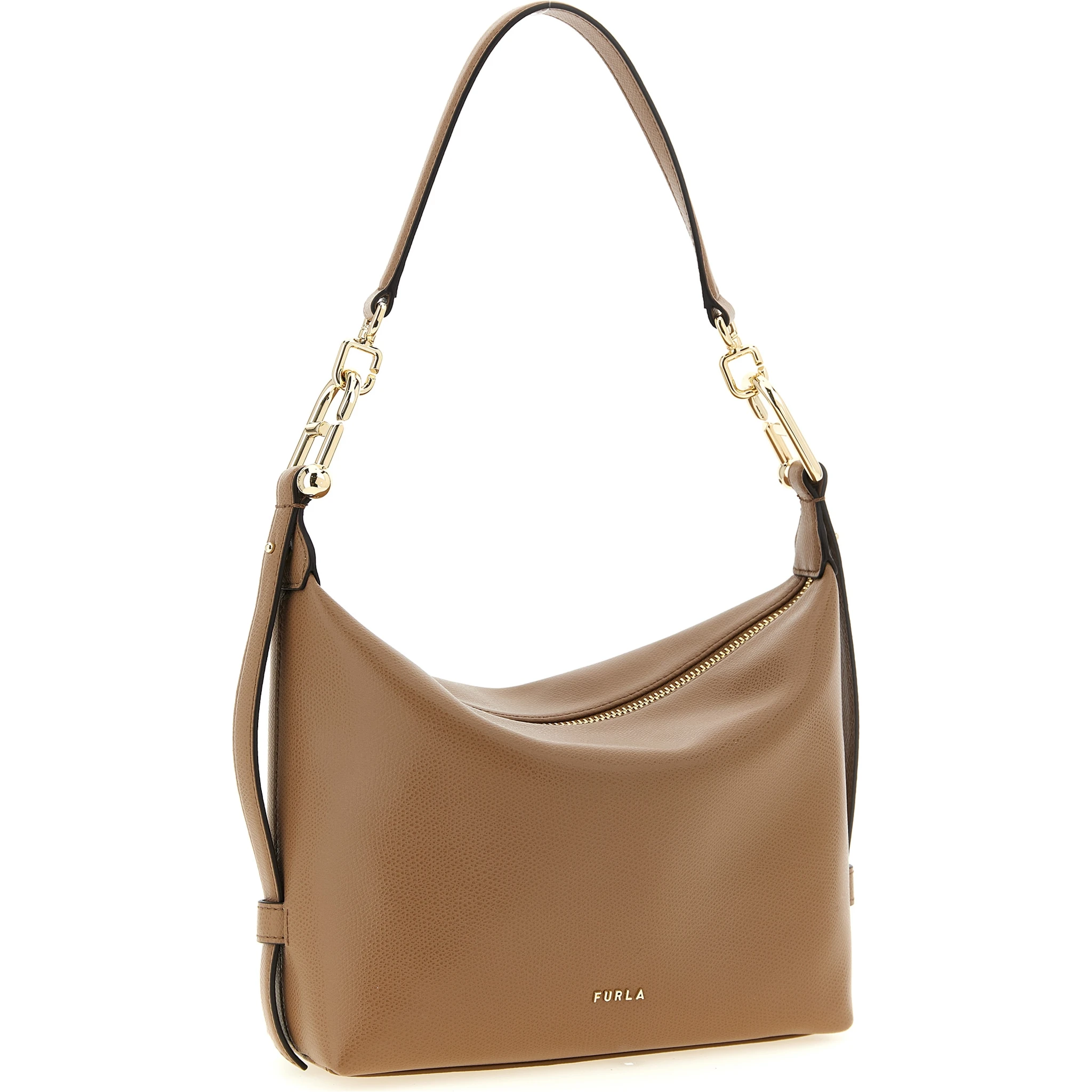 Beige Calfskin Shoulder Bag