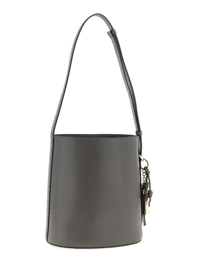 Gray Calfskin Shoulder Bag