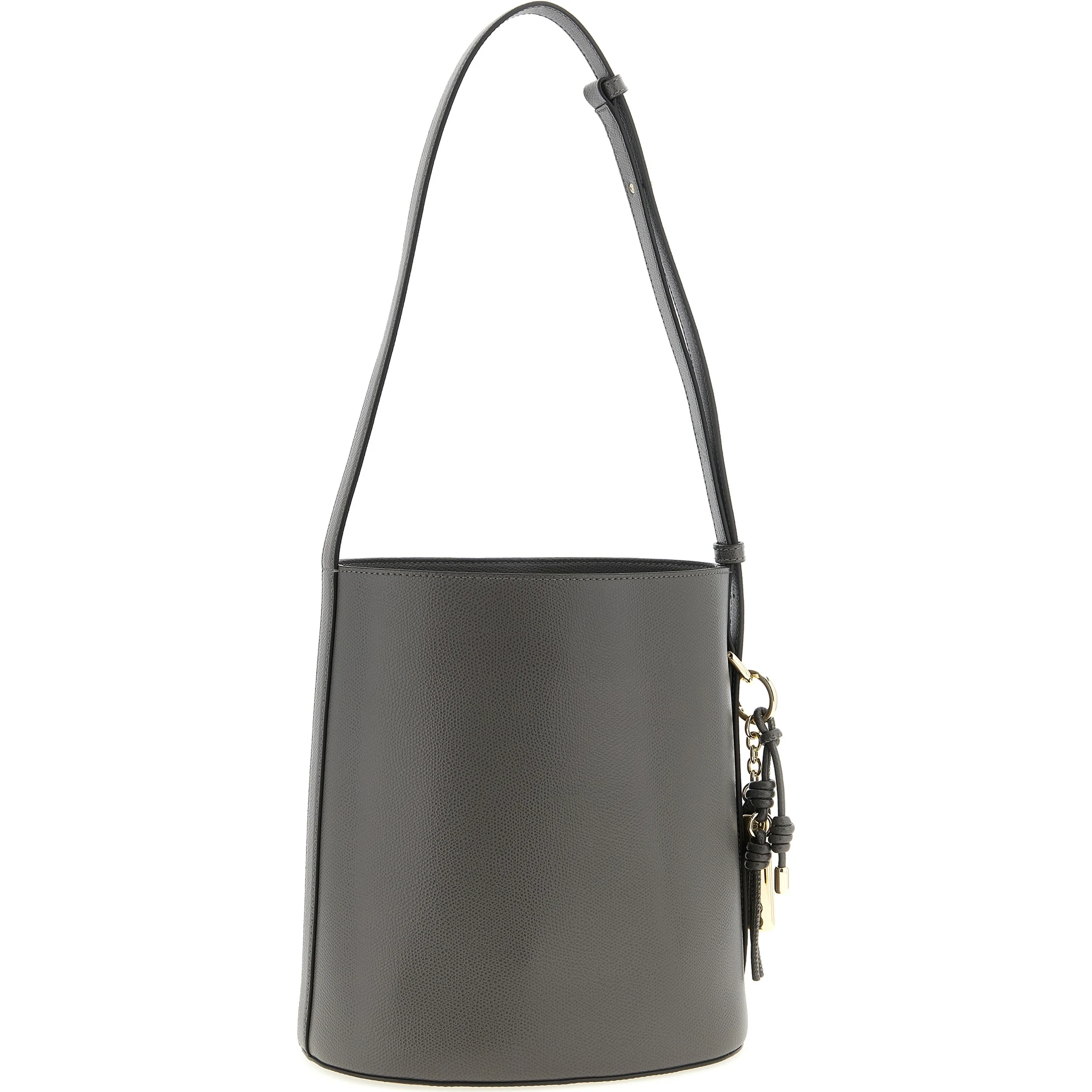 Gray Calfskin Shoulder Bag