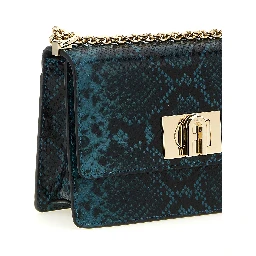 Blue Goatskin Crossbody Bag
