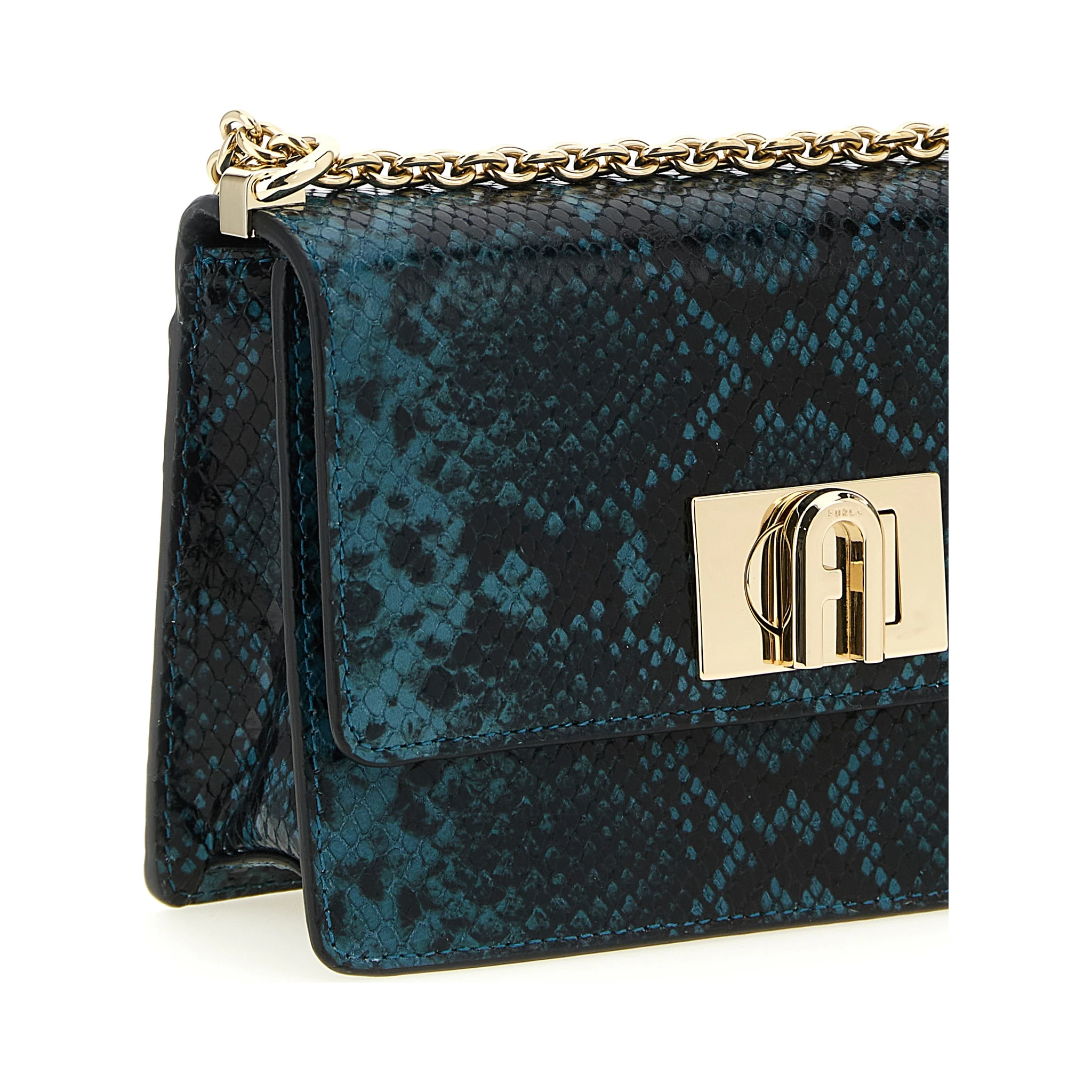 Blue Goatskin Crossbody Bag