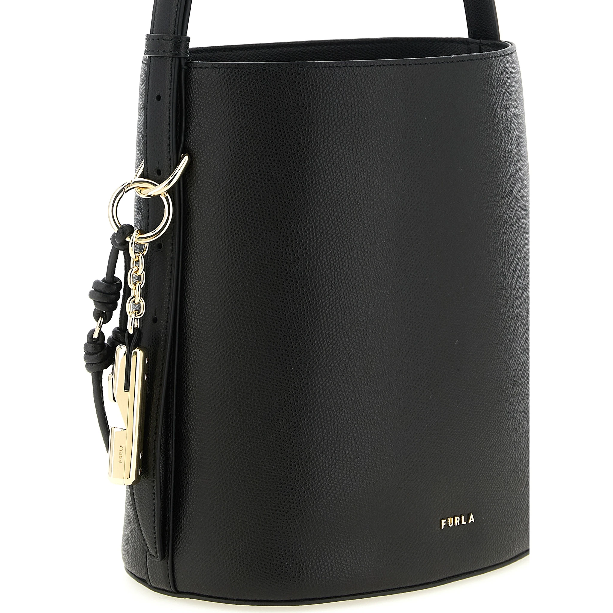 Black Calfskin Shoulder Bag