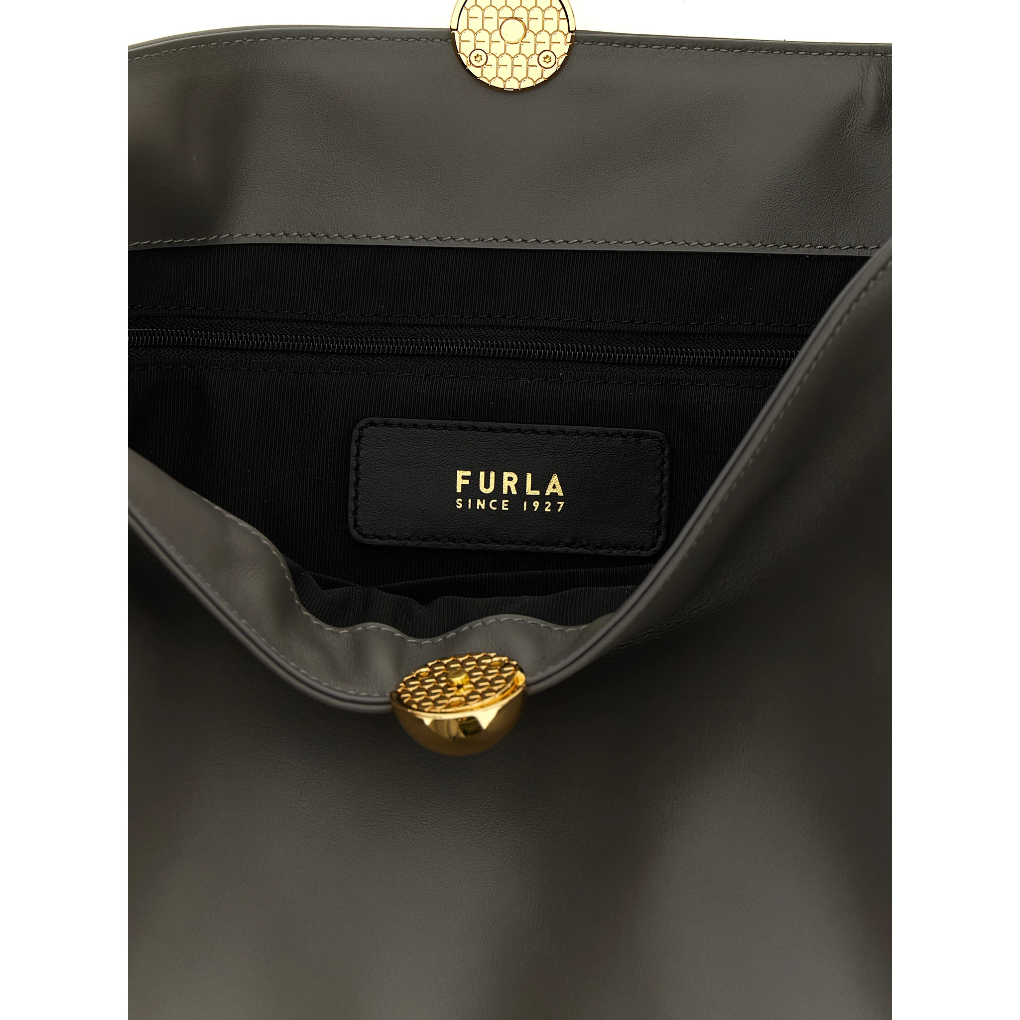 Gray Calfskin Shoulder Bag