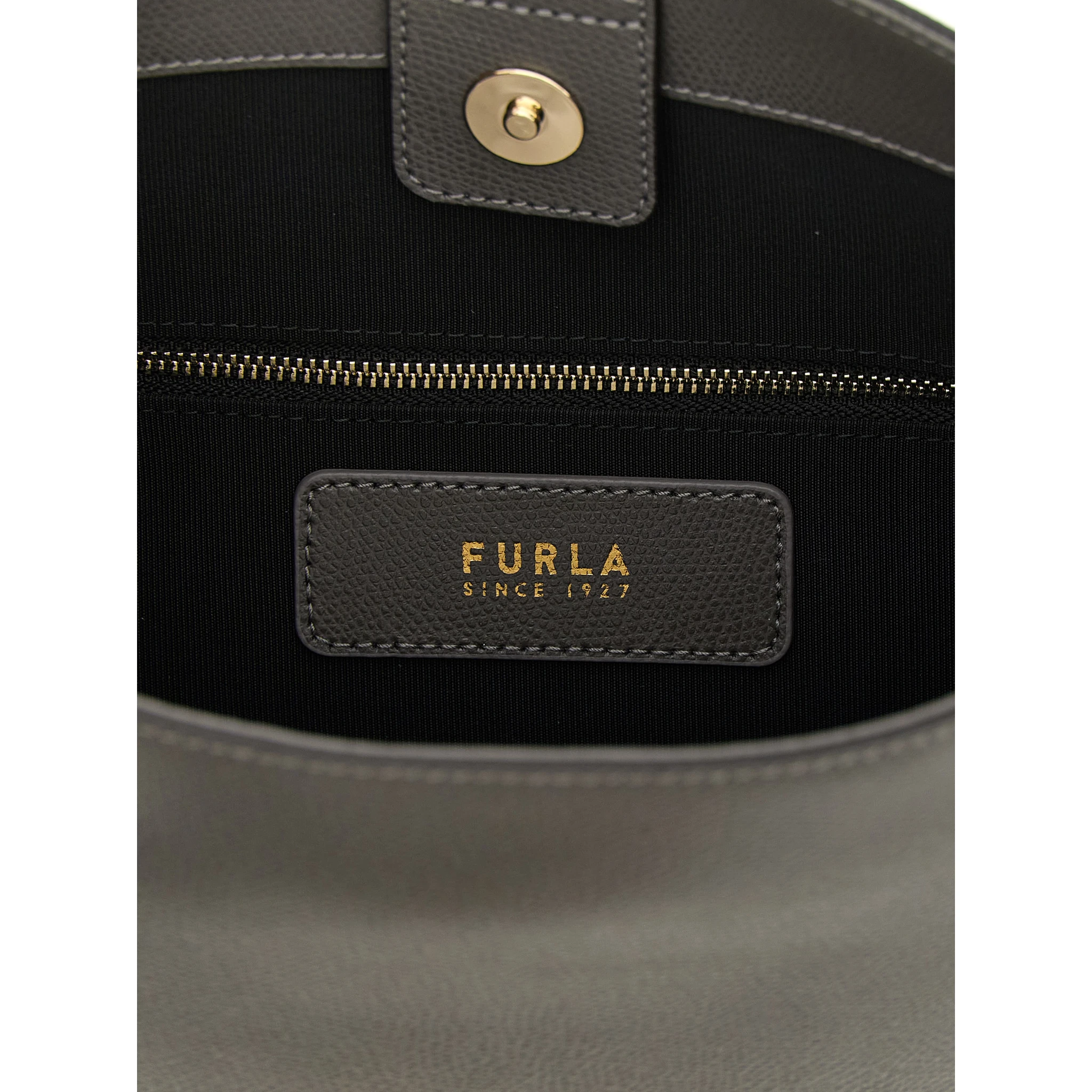 Gray Calfskin Shoulder Bag
