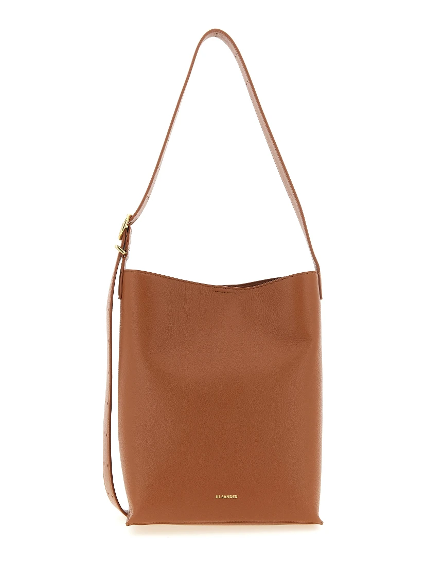 Brown Calfskin Shoulder Bag