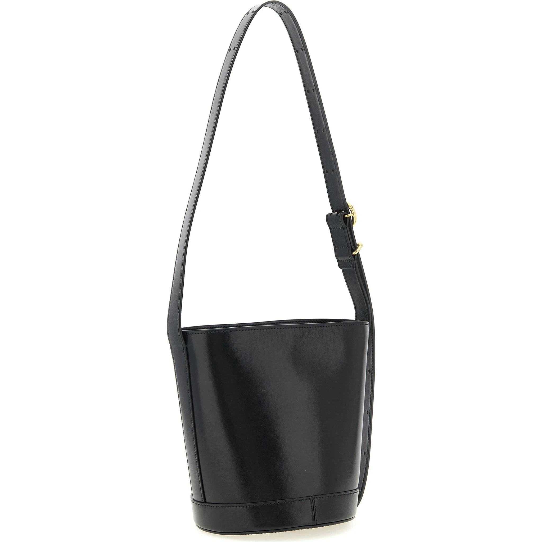 Black Calfskin Shoulder Bag