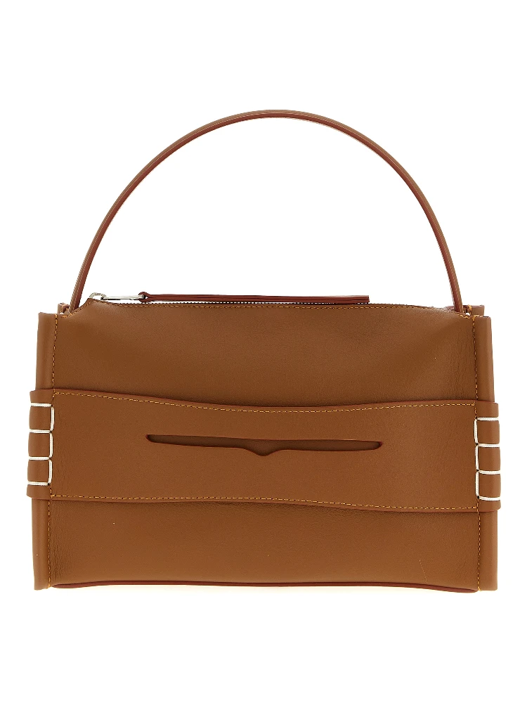 Brown Calfskin Shoulder Bag