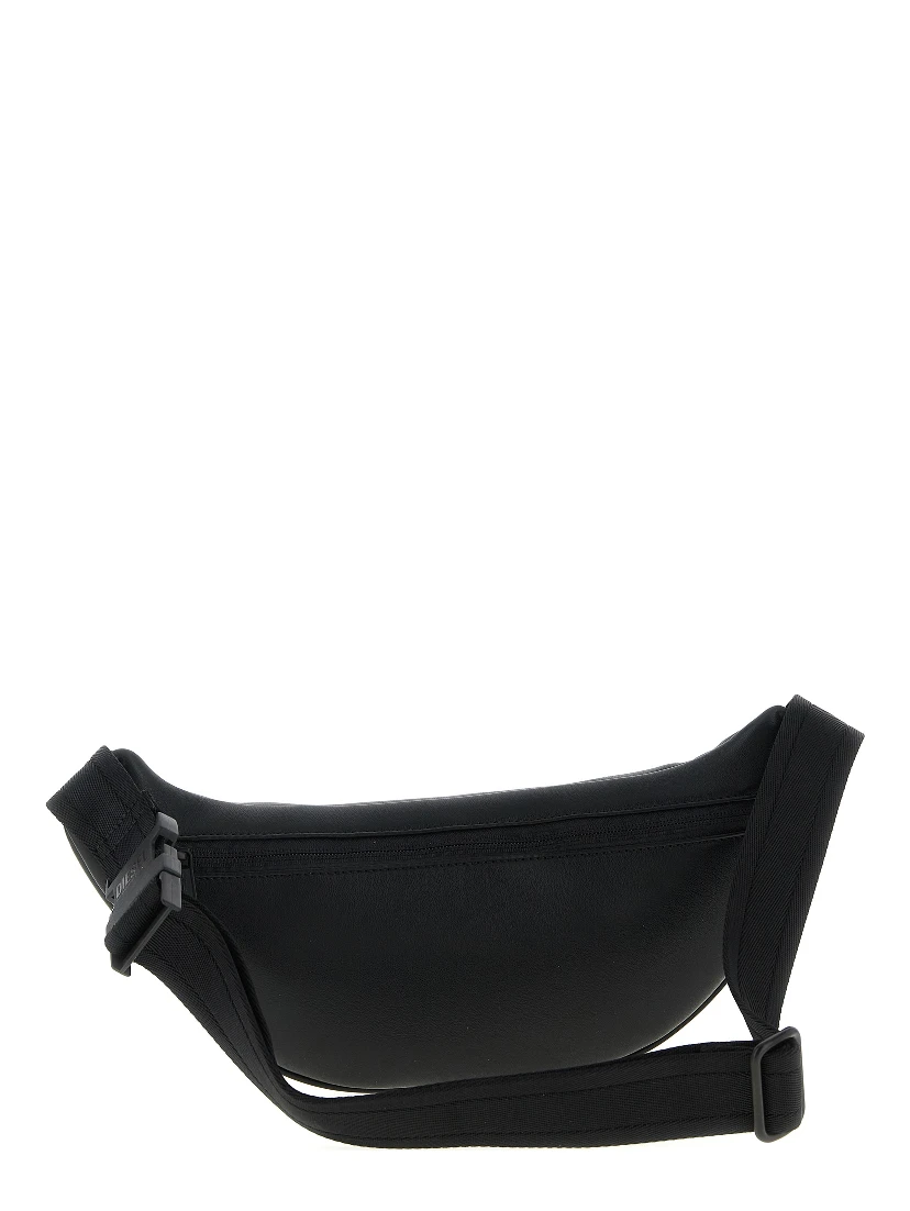 Black Polyethylene Crossbody Bag