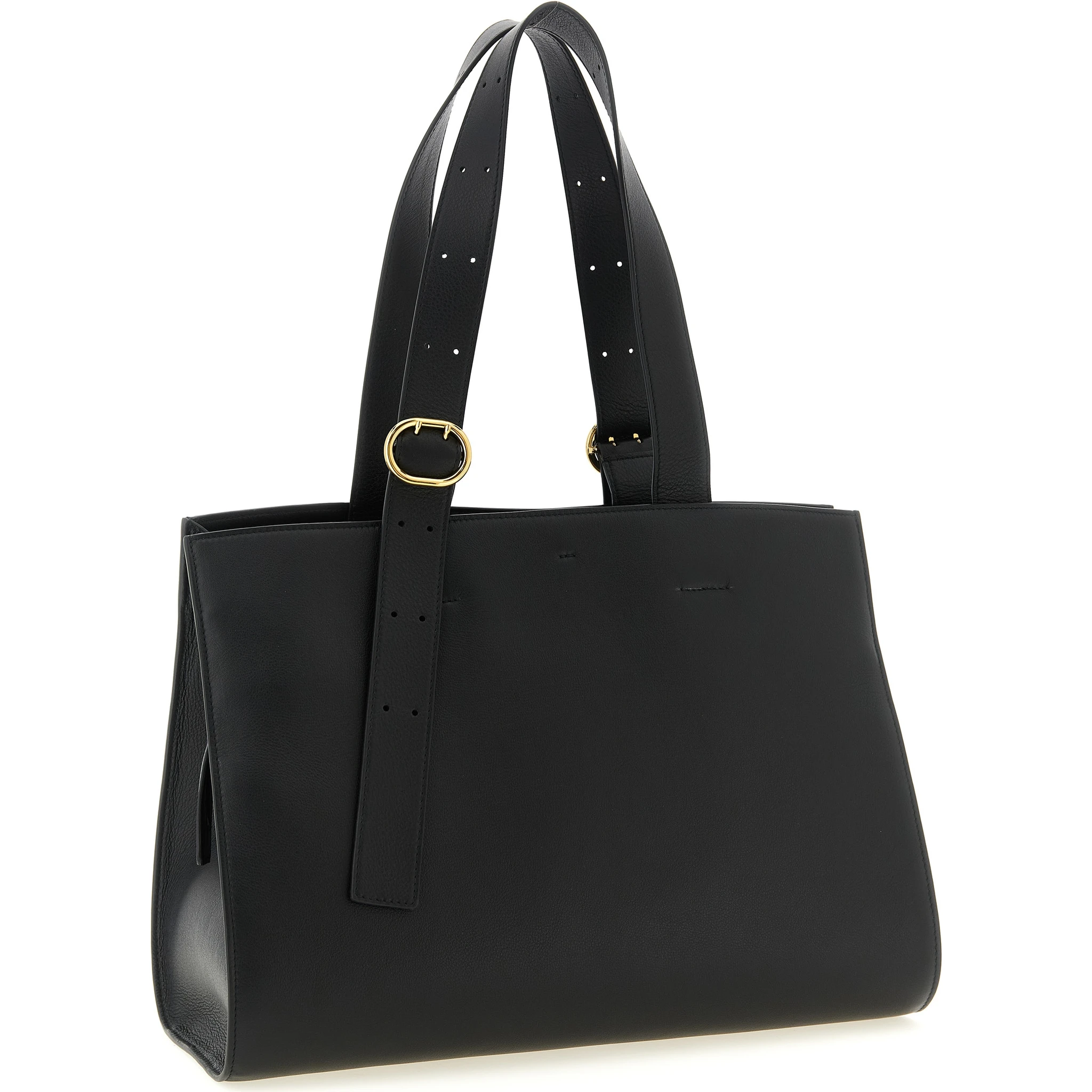 Black Calfskin Tote Bag