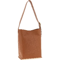 Brown Calfskin Shoulder Bag
