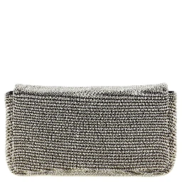 Silver Leather Clutch Bag