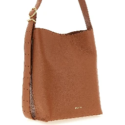Brown Calfskin Shoulder Bag