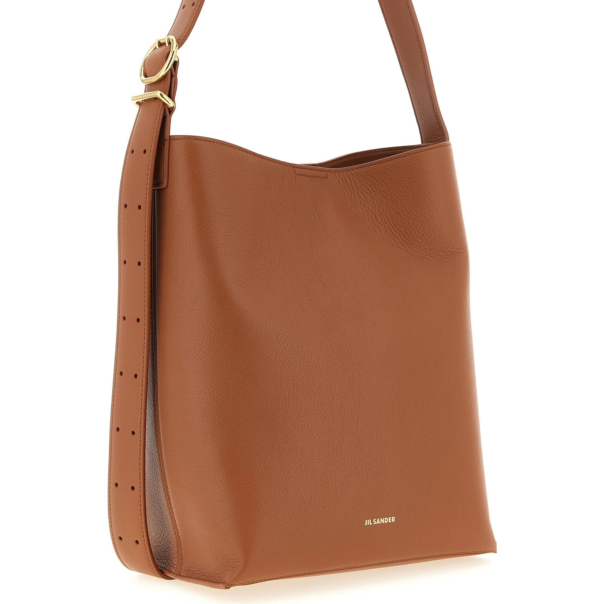 Brown Calfskin Shoulder Bag