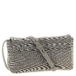 Silver Leather Clutch Bag