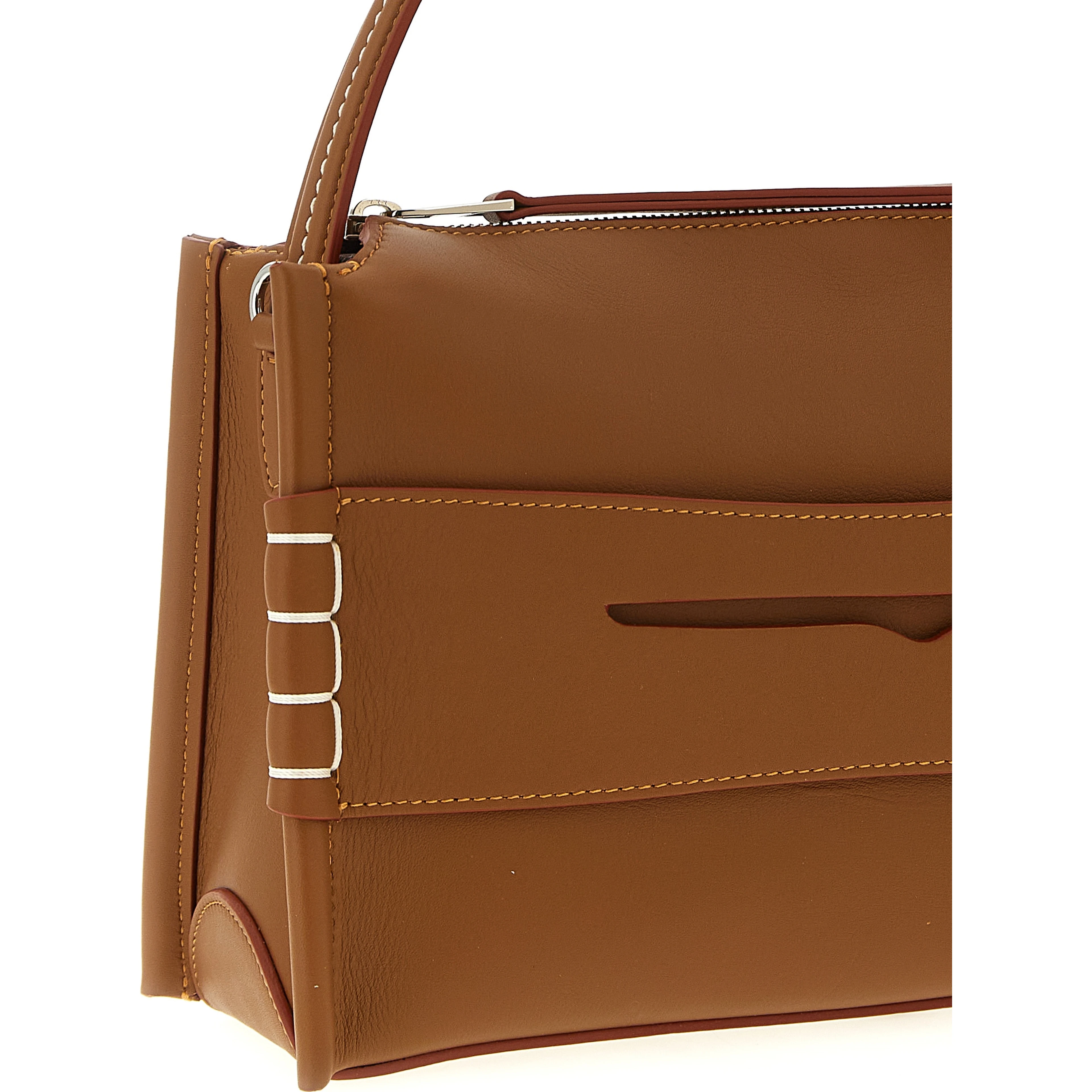 Brown Calfskin Shoulder Bag