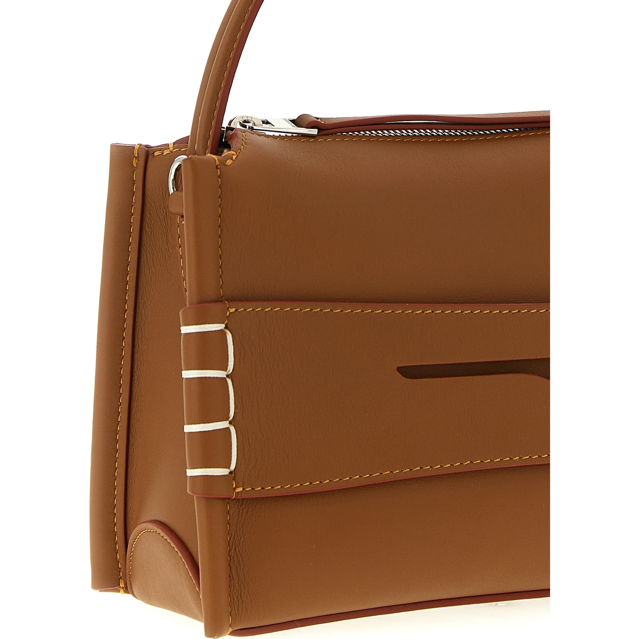 Brown Calfskin Shoulder Bag