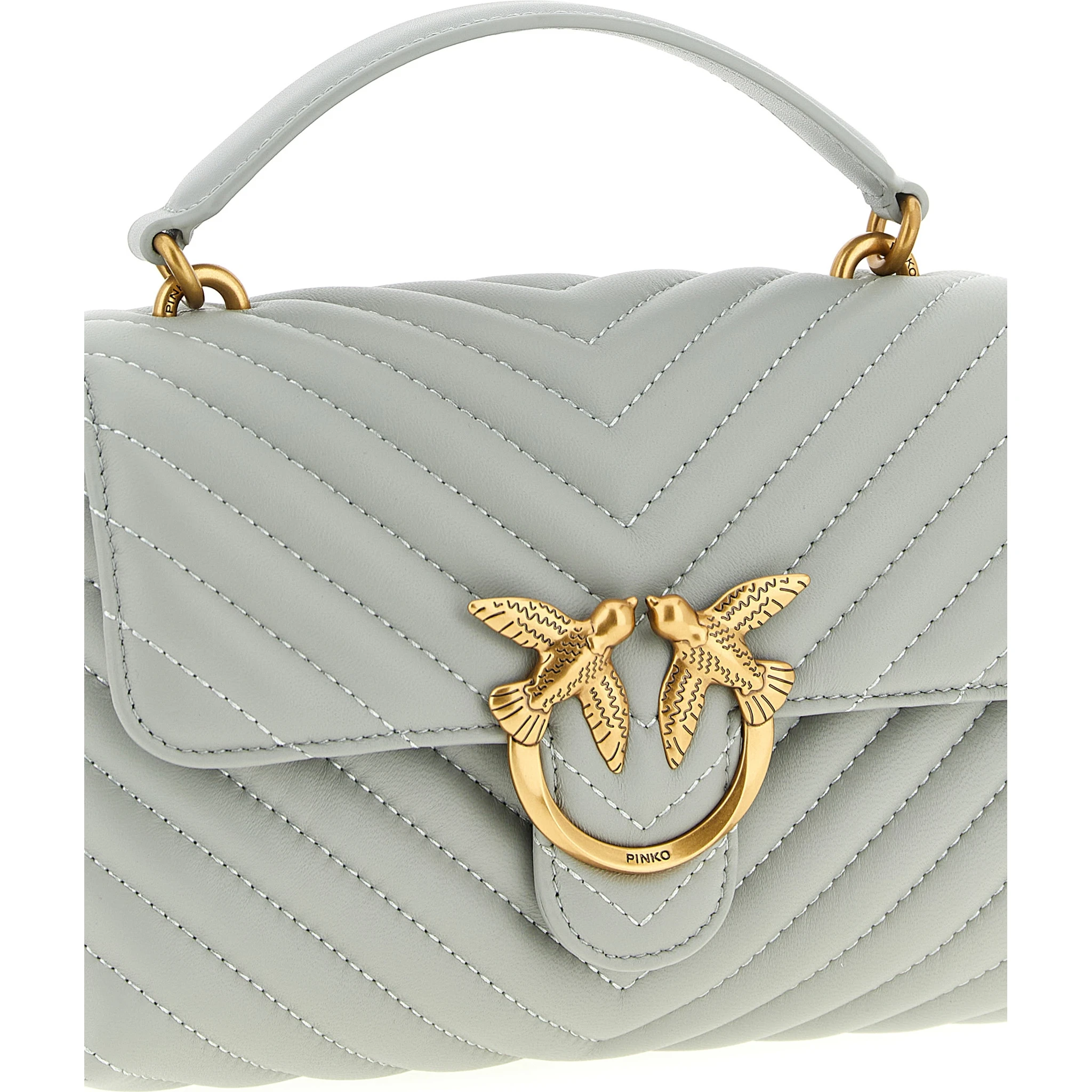 Gray Lambskin Handbag