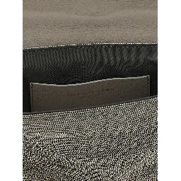 Silver Leather Clutch Bag