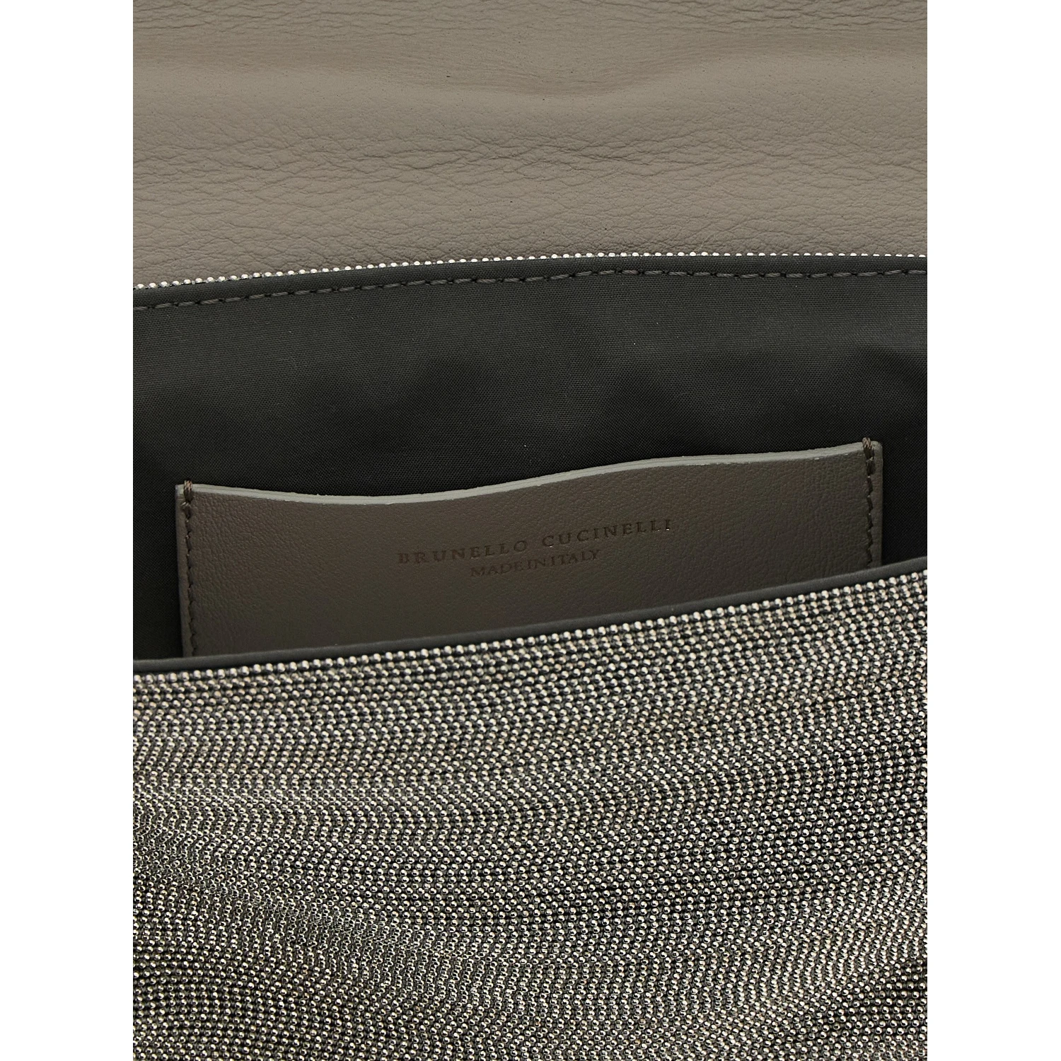 Silver Leather Clutch Bag