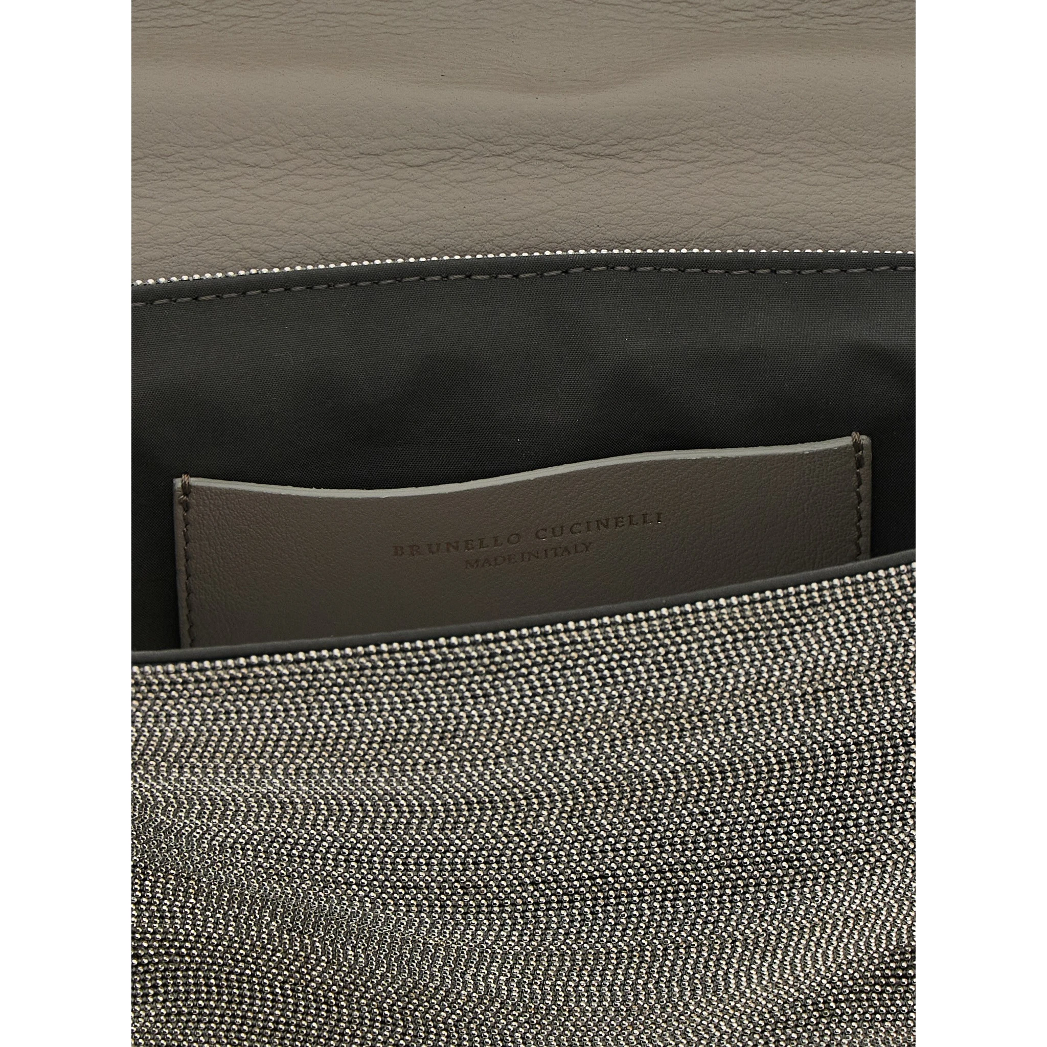 Silver Leather Clutch Bag