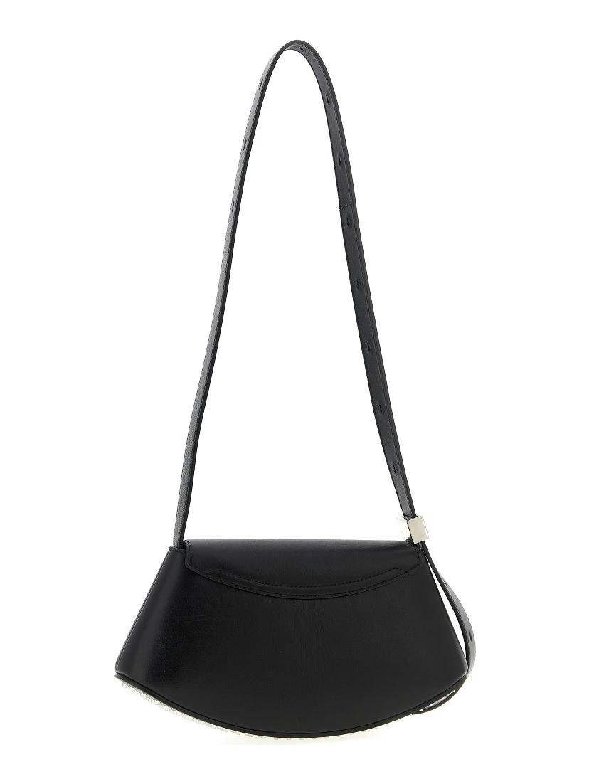 Black Bovine Leather Crossbody Bag