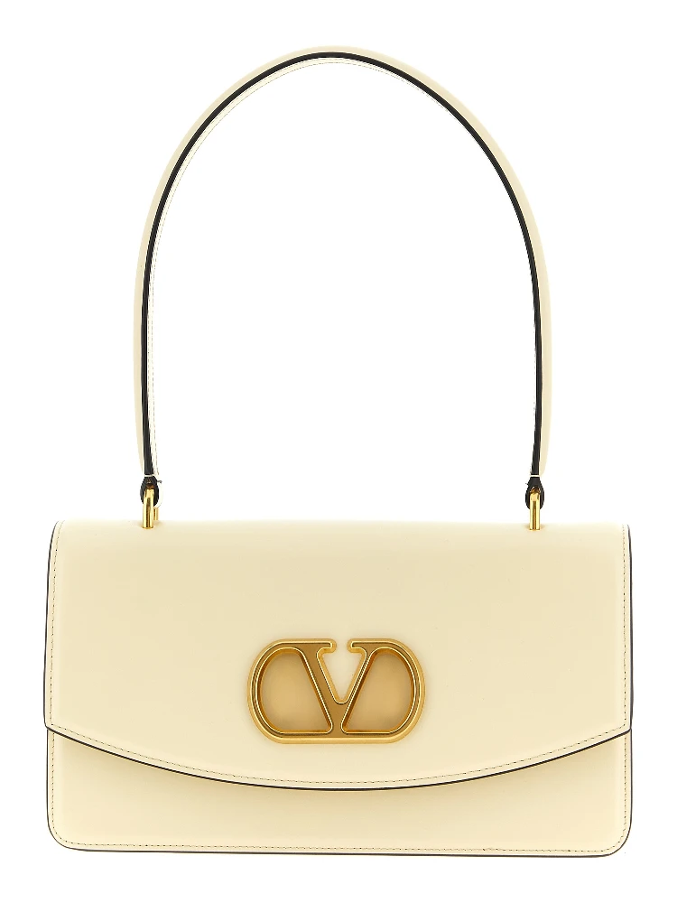 White Calfskin Shoulder Bag